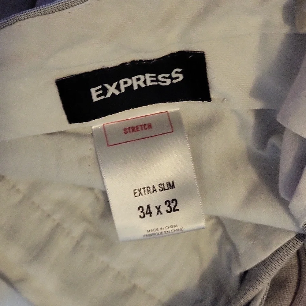 Express Gray and Blue Chinos Casual Style - Picture 2 of 5